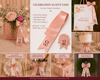 accent sash for sweet sixtee, the birthday celebration brand for celebrating her 60th birthday, sweetsixtee