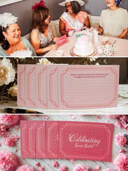 message for 60th birthday on sharing cards, keepsake item, sweet sixtee, themed birthday party