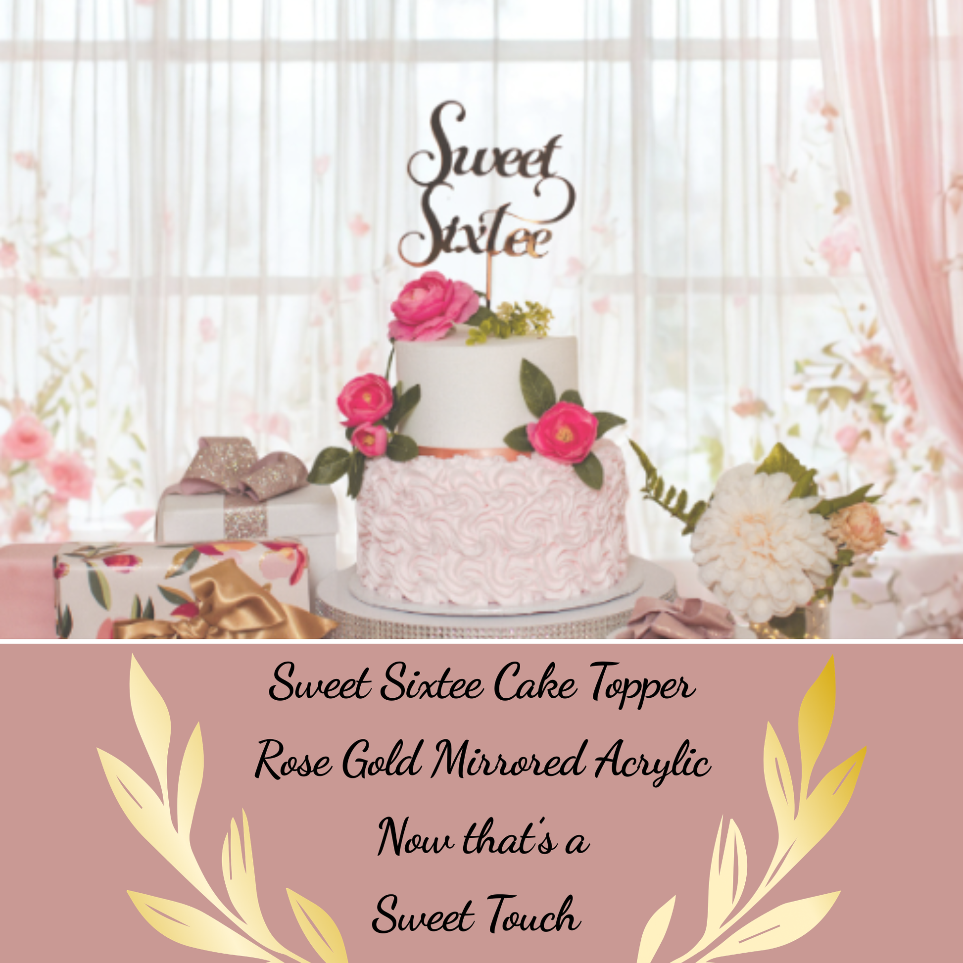 sweet sixtee cake topper, add to any cake to add a special element to her 60th birthday party, sweet sixty, sweet 60