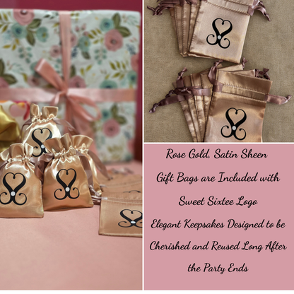 Gift bags for 60th birthday party favors, hosting a 60th birthday party, Sweet Sixtee offers birthday party decorations to honor her sixtieth birthday