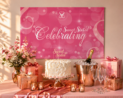 60th birthday party banner, sixtieth birthday party decorations, sweet sixtee cake topper, celebrate her sixtieth birthday in style, sweet 60, sweet sixty