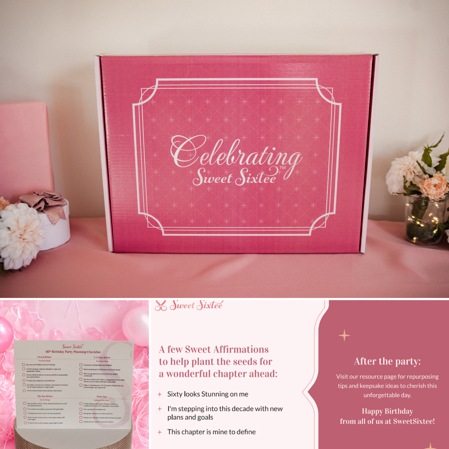 sharing card, message for 60th birthday, keepsake item, sweet sixtee