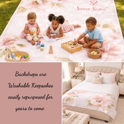 sweet sixtee photo backdrop, repurpose, reuse, upcycle - keepsake, blanket, throw,