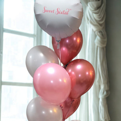 beautiful sweet sixtee balloons, sweet sixtee, balloon bouquet, 60th birthday party decor