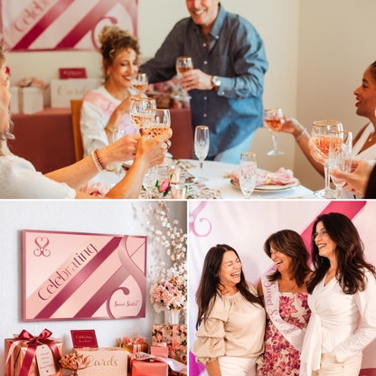 60th birthday celebration using satin and sheen birthday party decoration set, elegant 60th birthday party supplies by Sweet Sixtee that are keepsakes and reusable